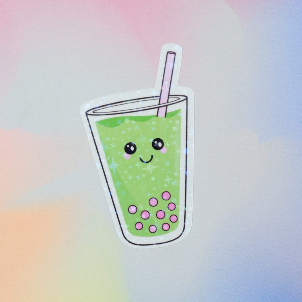 Kawaii Style Matcha Latte Sticker