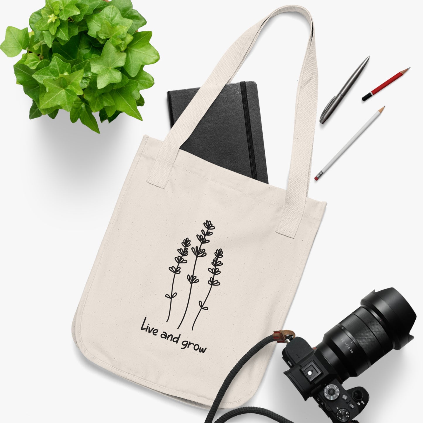 Live and Grow Organic Canvas Tote Bag