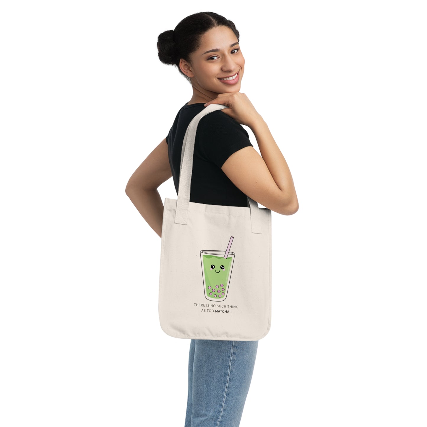 Matcha Latte Organic Canvas Tote Bag