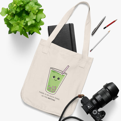 Matcha Latte Organic Canvas Tote Bag