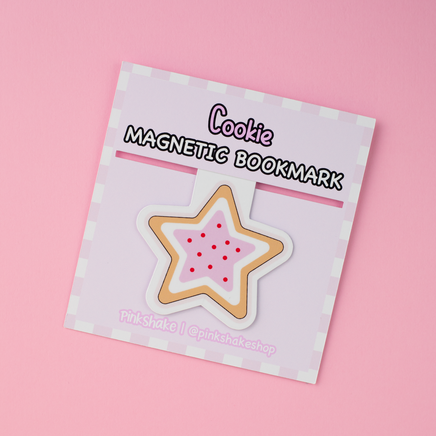 Pink Frosted Star Cookie Bookmark