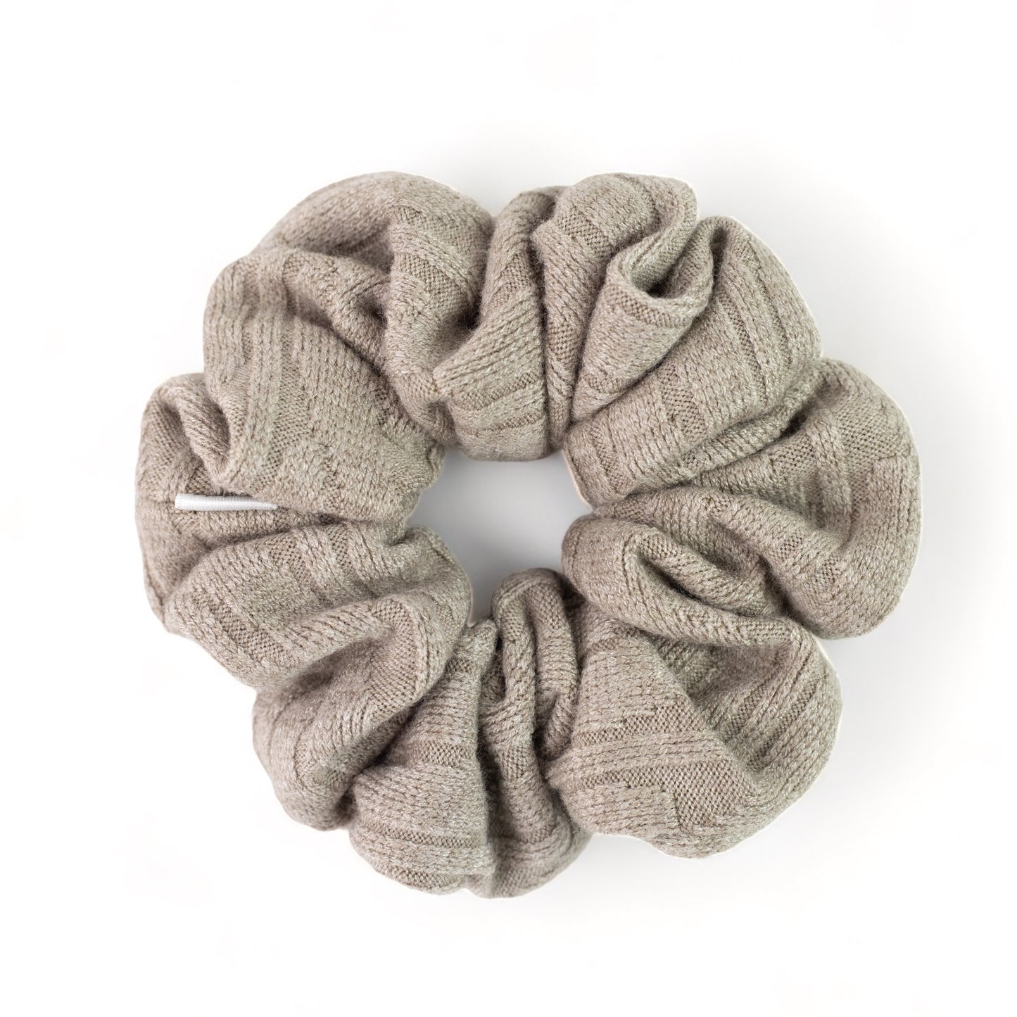 Beige sweater scrunchie