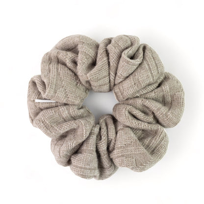 Beige sweater scrunchie