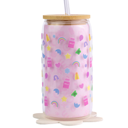 Marshmallow Cereal Reusable Glass Tumbler