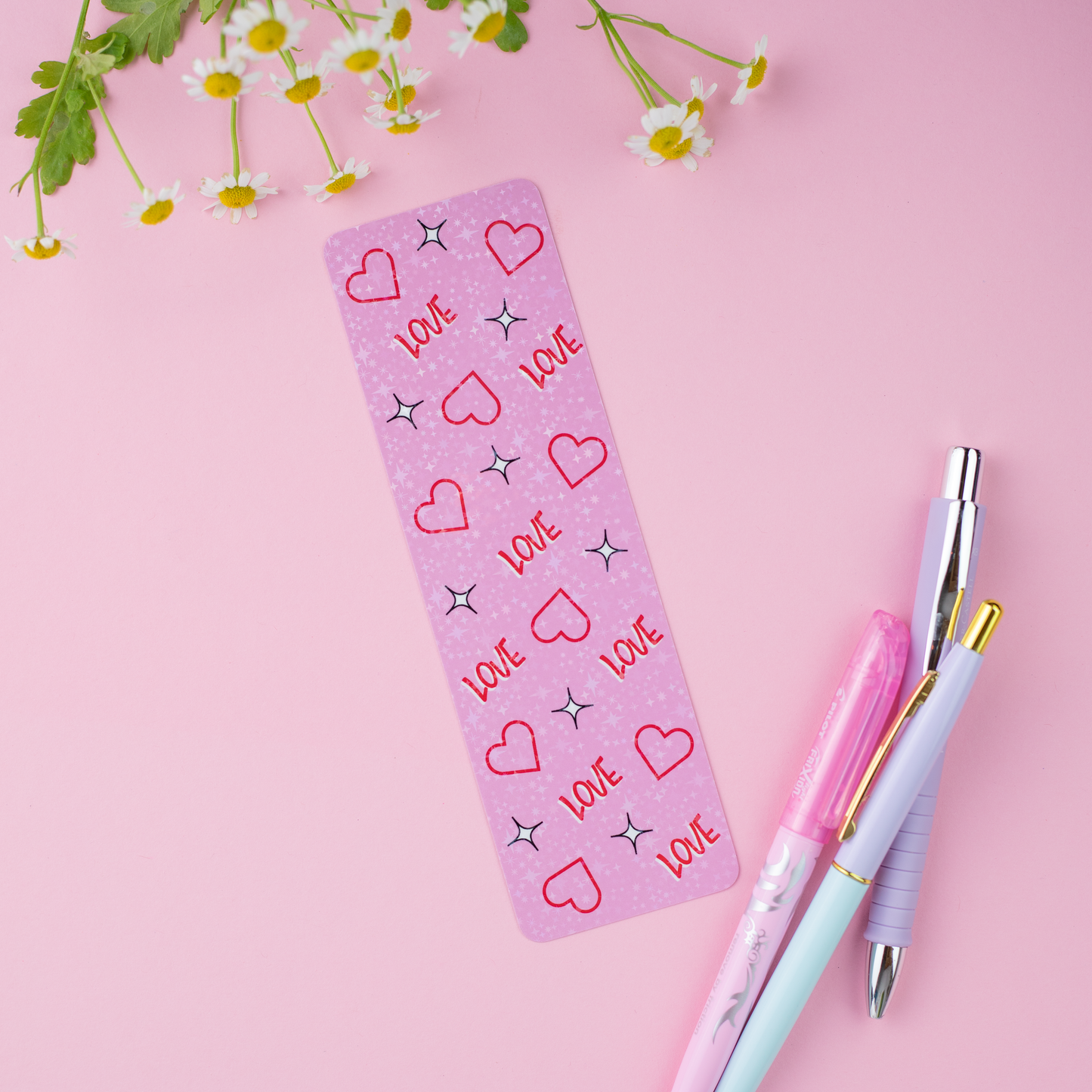 Hearts and love bookmark