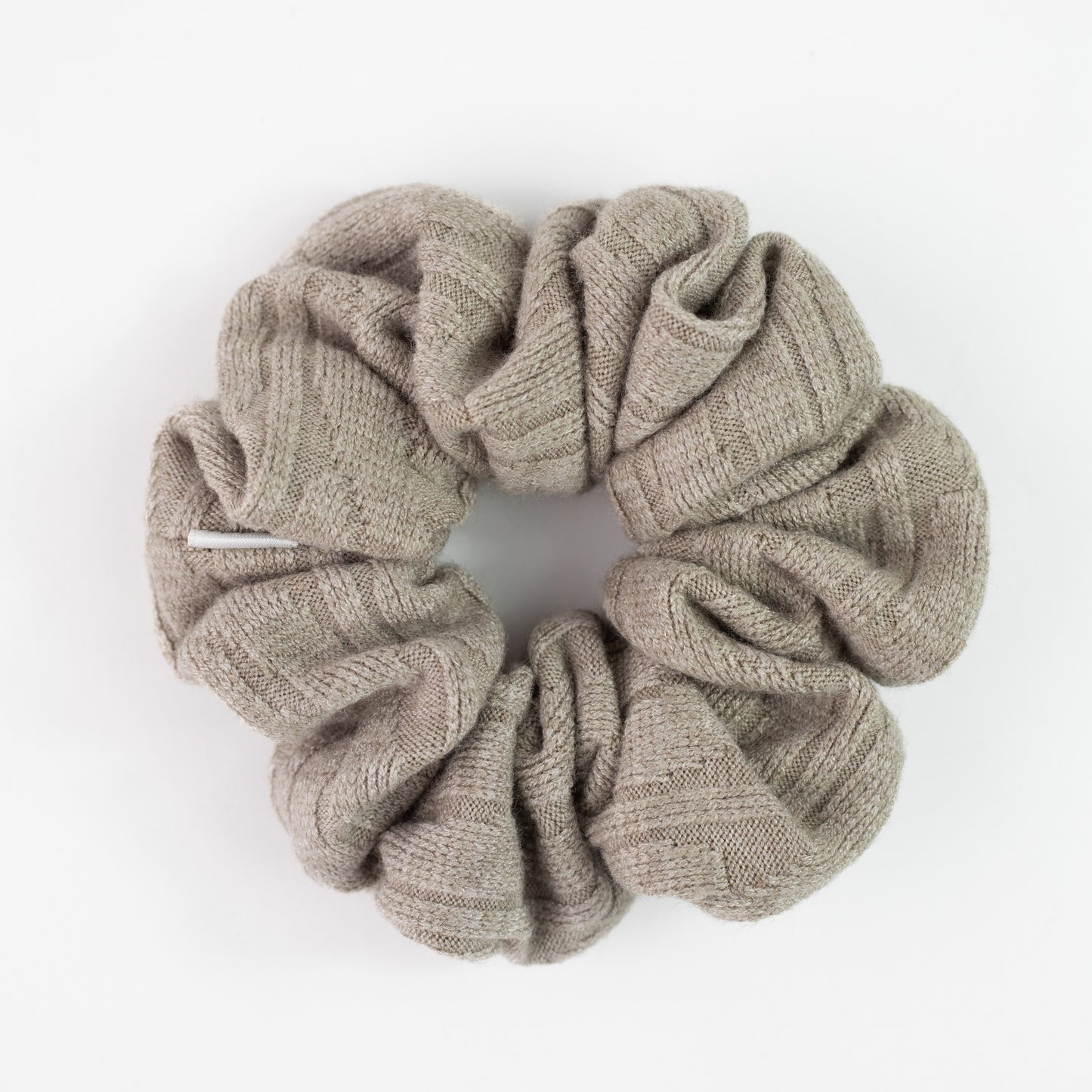 Beige sweater scrunchie