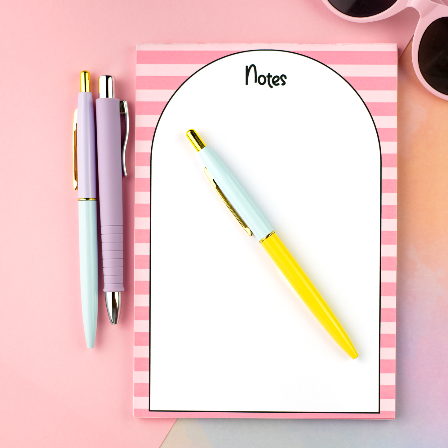 Whimsical Pink Striped Notepad